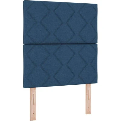 Image of vidaXL Box Spring Bed with Mattress &amp; LED Blue 80x200 cm Fabric