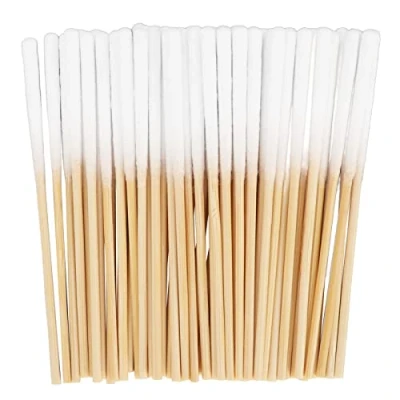 Image of 60Pcs Cotton Swab, Wooden Handles Tipped Applicator, Soft Tip Makeup Cosmetic Applicator Sticks Applicators, Swabs for Makeup, Long Gun Cleaning, Pet Care 8cm