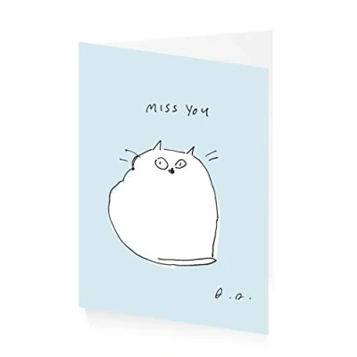 Image of ArtPress Jamie Shelman The Dancing Cat Miss You Greeting Card (12 x 17 cm)