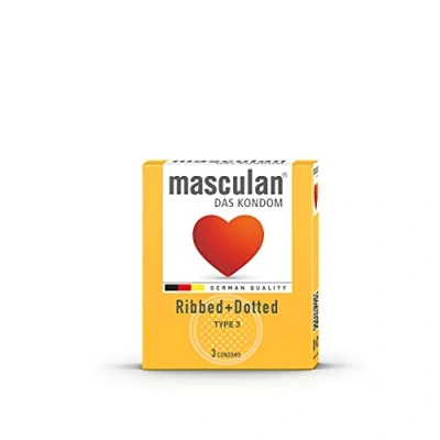 Image of Masculan Type 3 Ribbed and Dotted Condoms, Piece