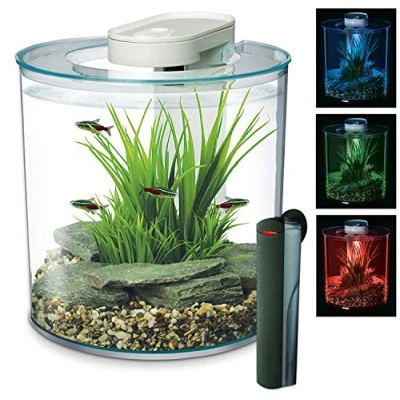 Image of Marina 360 Tropical Aquarium with Remote Control LED Lighting, 10 Litre, Multicolour (with heater)