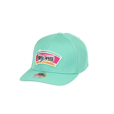 Image of Mitchell &amp; Ness San Antonio Spurs Turquoise NBA Team Ground 2.0 Stretch Snapback HWC Cap One Size