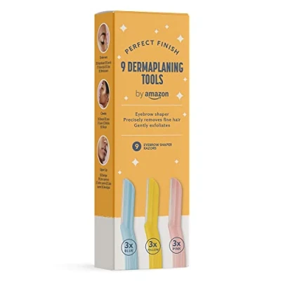 Image of by Amazon Women&#039;s Eyebrow Razor Shaper, Facial Hair Remover and Trimmer, Exfoliating Dermaplaning tool, Pack of 9