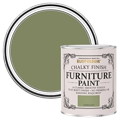 Image of Rust Oleum Green Upcycled Furniture Paint in Chalky Finish Familiar Ground 750ml