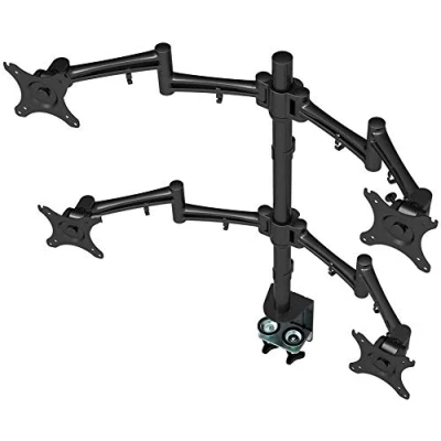 Image of ThingyClub® Adjustable Aluminium Universal Full Motion Desk Mount Arm Stand Bracket (QUADRUPLE MONITOR ARM)
