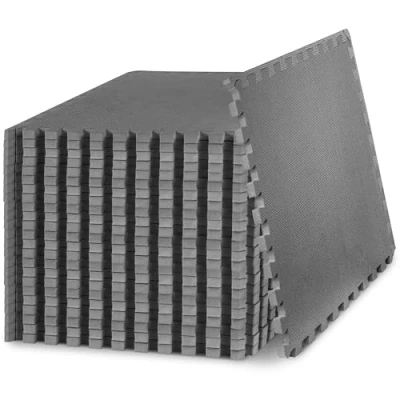 Image of ProsourceFit Extra Thick Puzzle Exercise Mat 3/4&quot;, EVA Foam Interlocking Tiles for Protective, Cushioned Workout Flooring Home and Gym Equipment, Grey 4 Pack, 3/4&quot; 96 Square Feet
