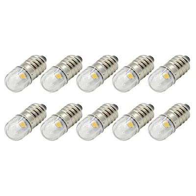 Image of Ruiandsion 10pcs 6V E10 Base Socket LED Bulb 1W Warm White Replace Torch Headlight Headlamp Mini Head Lamp Flashlight Bulbs,Negative Earth