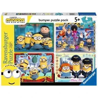 Image of Ravensburger 05066 6, Minions, 4 100 Pieces, Bumper Pack, Kids, Recommended Age 5+, Quality Puzzle, multicoloured, único