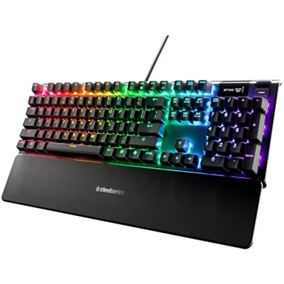 Image of SteelSeries Apex 5 Hybrid Mechanical Gaming Keyboard Per Key RGB Illumination Oled Smart display Turkish (QWERTY) Layout PC