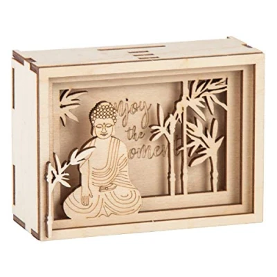 Image of Rayher Wood 3D Gift Box Enjoy, FSCMixCred, 11,5x8,5x5cm
