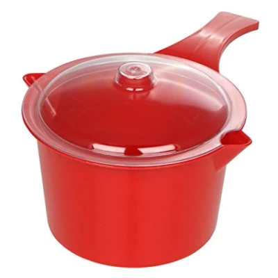 Image of Easycook Microwave Saucepan with Lid 0.9lt RED