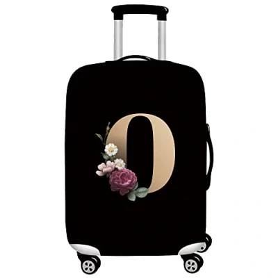 Image of Initial Letter Printed Design Travel Trolley Case Cover Protector Washable Suitcase Luggage Storage Covers for 18 28 inch (XL (29 32 Luggage), gold O)