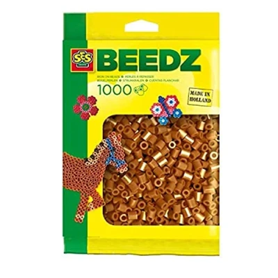Image of SES Creative 00705 Iron On Beads, 1000 Brown Beads for Crafting, Fusible Set