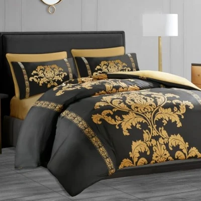 Image of Lazzaro King Size Duvet Cover Sets Premium Microfiber Reversible (220 x 230 cm) 3 PCs Ultra Soft &amp; Hypoallergenic With 2 Pillow Cases