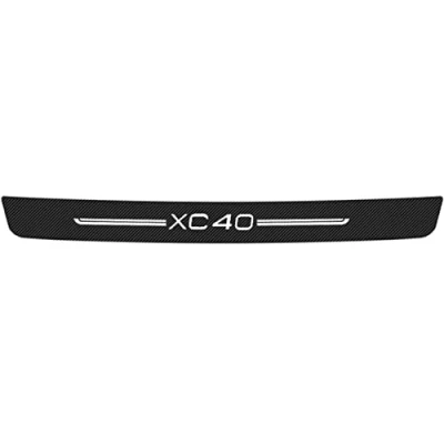 Image of Car Rear Bumper Protector for Vo lvo XC40, Carbon Fiber Trunk Sill Plate Scuff Strip Anti Scratch Trim Cover Sticker Styling Accessories,Black