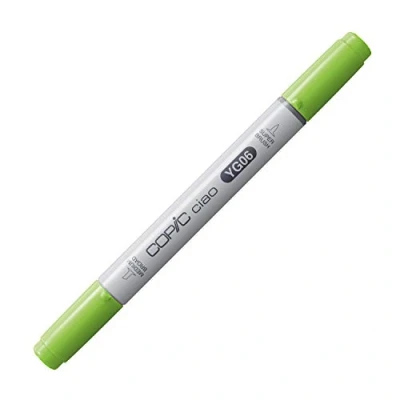 Image of Copic Ciao Coloured Marker Pen (YG 06) Yellowish Green, For Art &amp; Crafts, Colouring, Graphics, Highlighter, Design, Anime, Professional Beginners, Supplies Colouring Books