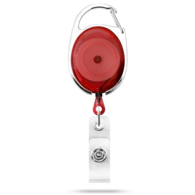 Image of Retractable Keyring extendable ID Holder Work Name Badge Card Premier yoyo Reel Red (Pack of 1) It