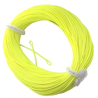 Image of Fly Fishing Premier Quality WF7/8 TROUT High Floating Line with 2 welded loops &quot;Fluorescent Yellow&quot; UK