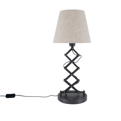 Image of Adrienne Table Lamp with Round Tapered Shade Nature 1xE27