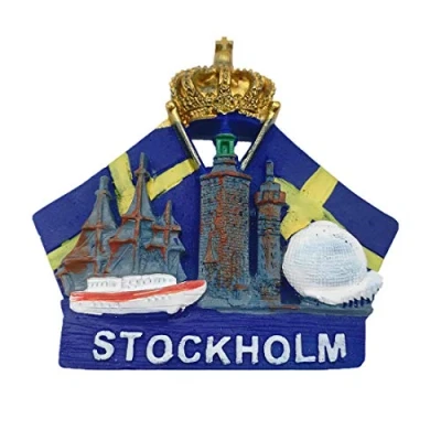 Image of 3D Stockholm Sweden Fridge Magnet Travel Souvenir gift Home &amp; Kitchen Decoration magnetic sticker,Stockholm Refrigerator collection