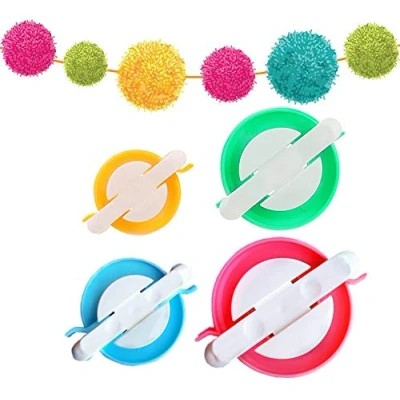 Image of Ayasee Pompom Maker, 4 Sizes pom Makers for Fluff Ball Weaver Needle Craft DIY Wool Knitting Tool Set Decoration (4)