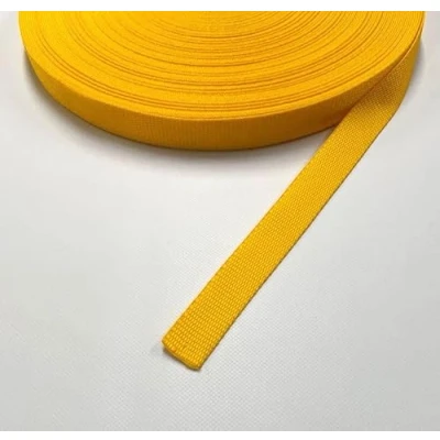 Image of 20mm Polypropylene Webbing Heavy Duty Strap For Backpacks Belts Handles Bags Straps Dog Leads (2 Metres, Yellow)