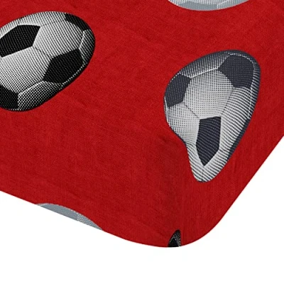 Image of Football Red Fitted Sheet 140 cm Bed (140 x 200 cm)