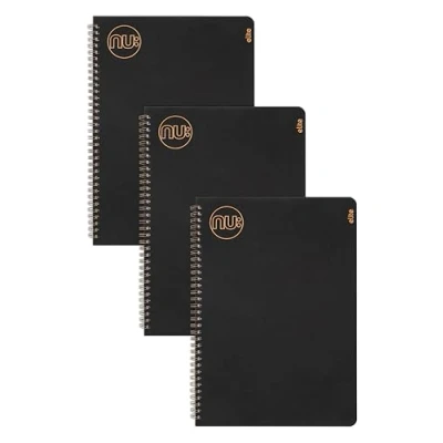 Image of nu: Notebooks Kraft Range Black Wire Bound A4 Notebook Stationary Professional Notepad Multipack of 3