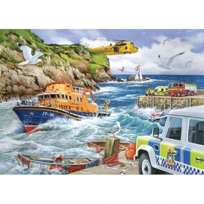 Image of The House of Puzzles Rescue Jigsaw 1000 Piece Jigsaws For Adults, Artist Illustrated, Scenic Landscape, Deluxe Puzzle Gifts
