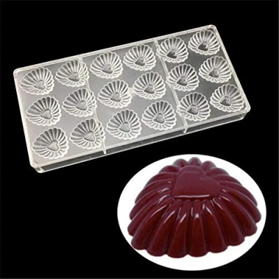 Image of VAK Shell Seashell Shape Polycarbonate Chocolate Moulds Jelly Candy Making Molds Baking Tray Bakeware Pan Cake Decorative Tools Kitchen Utensils 14.5 x 28 2.5cm