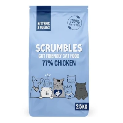 Image of Scrumbles All Natural Dry Kitten Food with 77% Chicken, High Protein for Growing Kittens, 2.5Kgpackage may vary