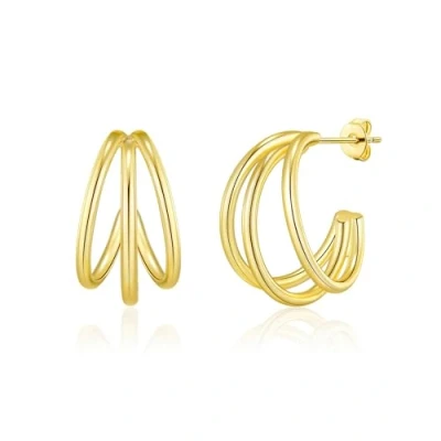 Image of Philip Jones Gold Plated Triple Hoop Earrings