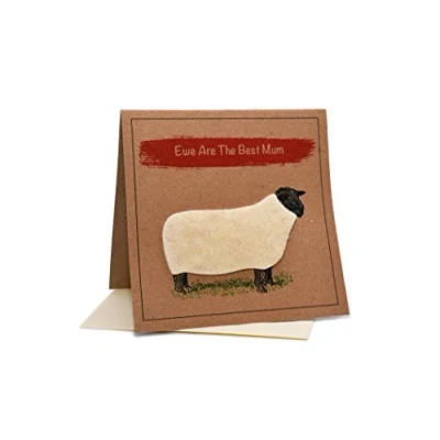Image of Sheep (EWE are The Best Mum) Greeting Birthday Card (Mothers Day/Blank Inside)