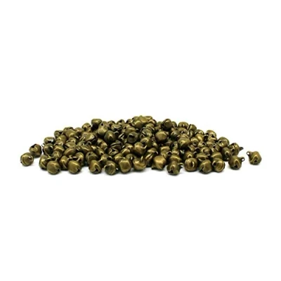 Image of 50 x 6mm First Steps ® Extra Small Tiny Metal Jingle Style Bells Antique Bronze Cards Crafts Charms
