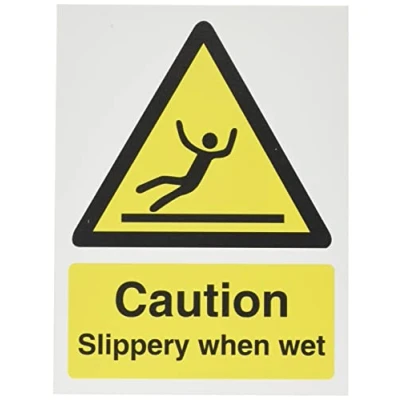 Image of Seco Caution Slippery When Wet Sign, 150mm x 200mm 1mm Semi Rigid Plastic