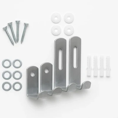Image of Large Picture Hanging Kit Solid Wall Plasterboard with Clip Set Fitting Brackets Adjustable Fix Screw and Raw Plugs Mirrors Frame Hangers for