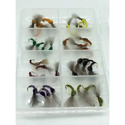 Image of BestCity FLY Fishing CDC SHUTTLECOCK BUZZERS 32 Flies FREE BOX sizes 10 14#309