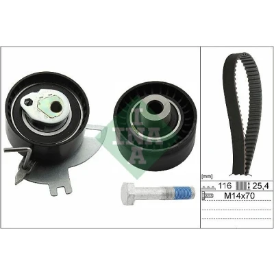 Image of 1231978, 1492247, 1538439, 1683829, 1707035 Timing belt kit INA 530 0691 10 116 FORD: FOCUS 3, Mondeo 5 Kombi, KUGA 2, PEUGEOT: 308 II Hatchback