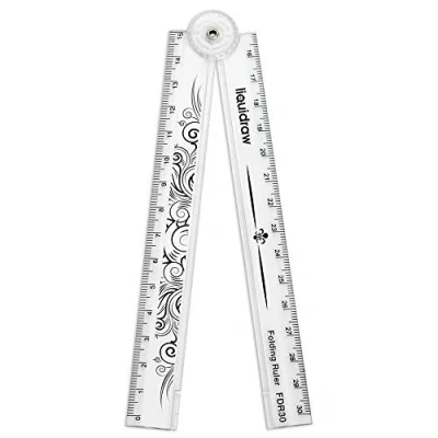 Image of Liquidraw 30cm Folding Ruler Foldable School Stationery (Clear)