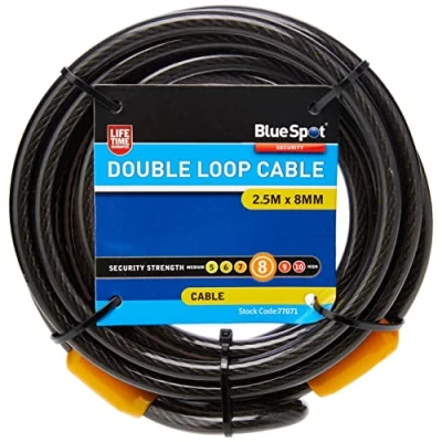 Image of Fort Knox 77071 2.5 m x 8 mm Double Loop Cable, Black