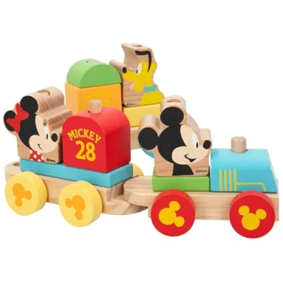 Image of Disney 48702 Minnie Wood Train 34 CM Mickey &amp; Friends Wooden, Multi Coloured