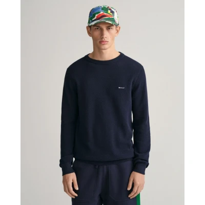 Image of GANT C NECK Jumper, Men&#039;s, Size: Large, Evening blue