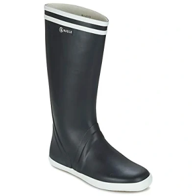 Image of Aigle Men&#039;s Goeland Wellington Boots, Blue (Marine/White), 4 UK
