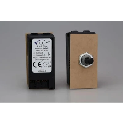 Image of Varilight 2 Way V Com Push On/Off Rotary LED Dimmer 0 100W Matrix