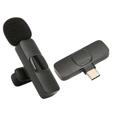 Image of USB C Wireless lavalier Microphone, Plug play microphone Adaptive Frequency Hopping K8 Auto Pairing for Tablet