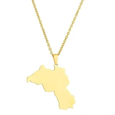 Image of Hyclam Kurdistan Map Pendant Necklace with and City Choker Long Jewelry for Gothic Party Ethnic