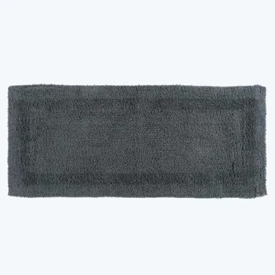 Image of HOMESCAPES Extra Large Bath Mat, Runner, Luxury 1600gsm Soft 100% Cotton, Reversible Bathroom Mats Non Slip, Washable, Super Absorbent, Quick Dry, Grey Long Rug, 40 x 100 cm