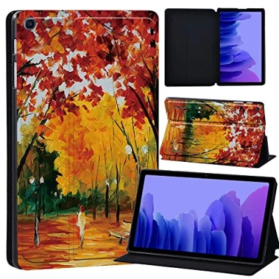 Image of Printed Case for Samsung Galaxy Tab A7 10.4 2020 (SM T500/ T505/ T507), Slim Lightweight Protective Hard Cover (red forest paint)