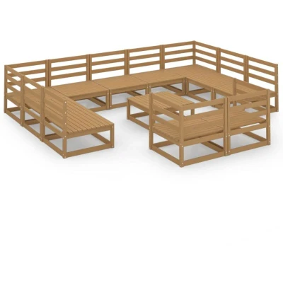 Image of vidaXL 12 Piece Garden Lounge Set Solid Pinewood