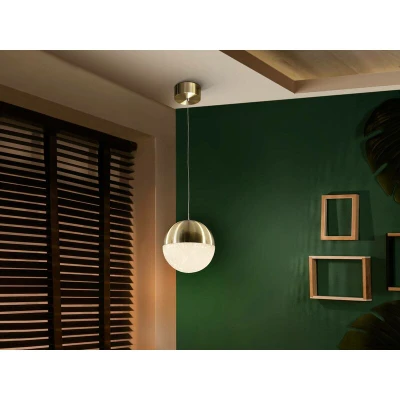 Image of Sphere Integrated LED Globe Ceiling Pendant Brass